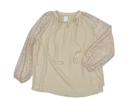 Blouse Ls By Clothes Mentor In Cream, Size:2X For Sale