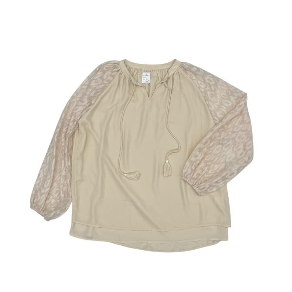 Blouse Ls By Clothes Mentor In Cream, Size:2X For Sale