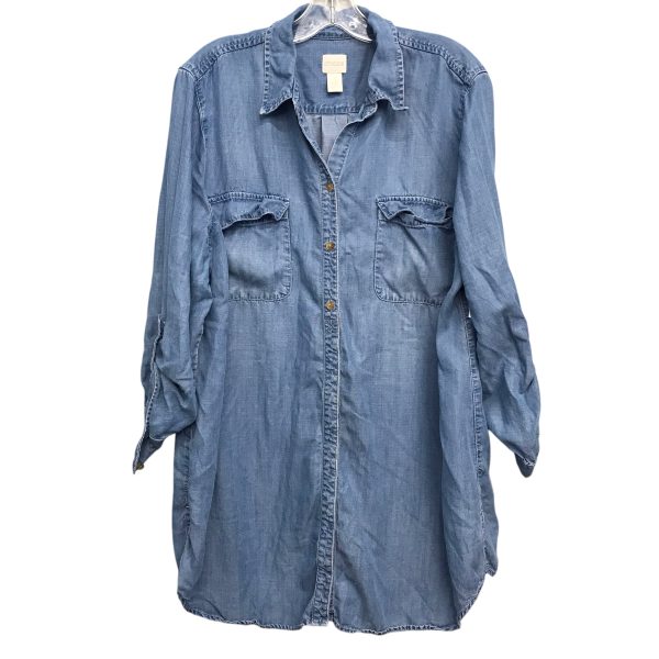 Top Ls By Chicos In Blue Denim, Size:Xl Sale