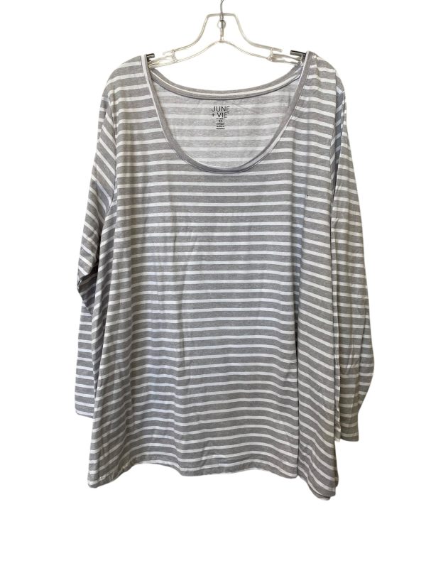 Top Long Sleeve By Clothes Mentor In Grey, Size: 2x For Sale