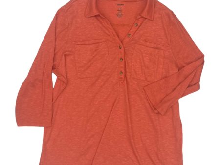 Top 3 4 Sleeve By Sonoma In Orange, Size:2X Cheap