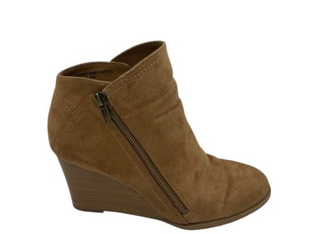 Boots Ankle Heels By Ruff Hewn In Brown, Size:8.5 Cheap