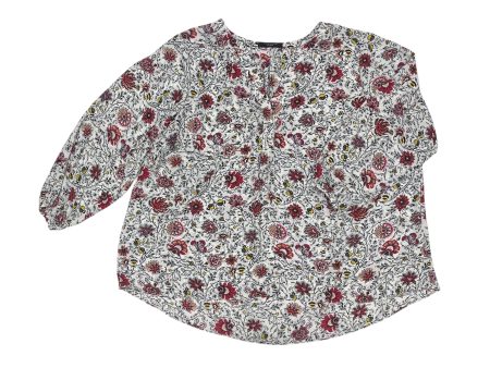 Blouse Ls By Tahari By Arthur Levine In Floral Print, Size:2X Online Sale