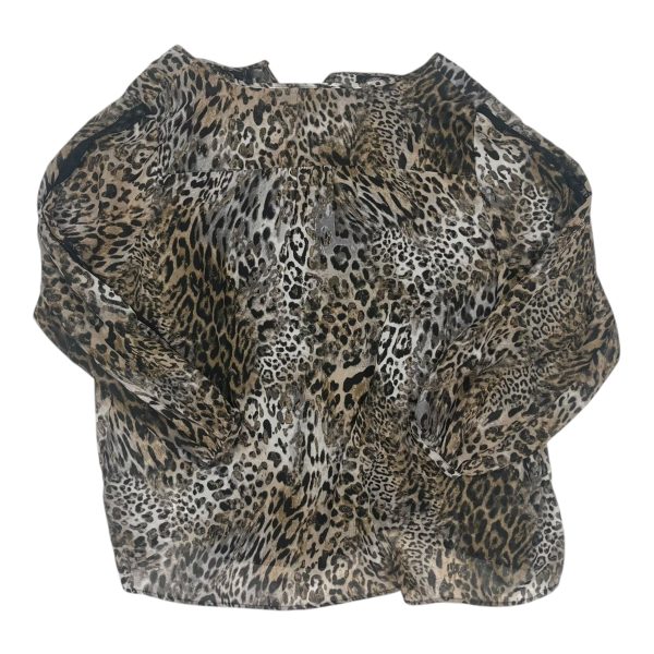 Blouse Ls By Agb In Animal Print, Size:3X Sale