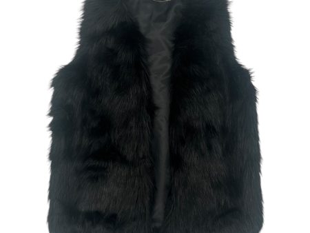 Vest Faux Fur & Sherpa By Time And Tru In Black, Size:M Online Hot Sale