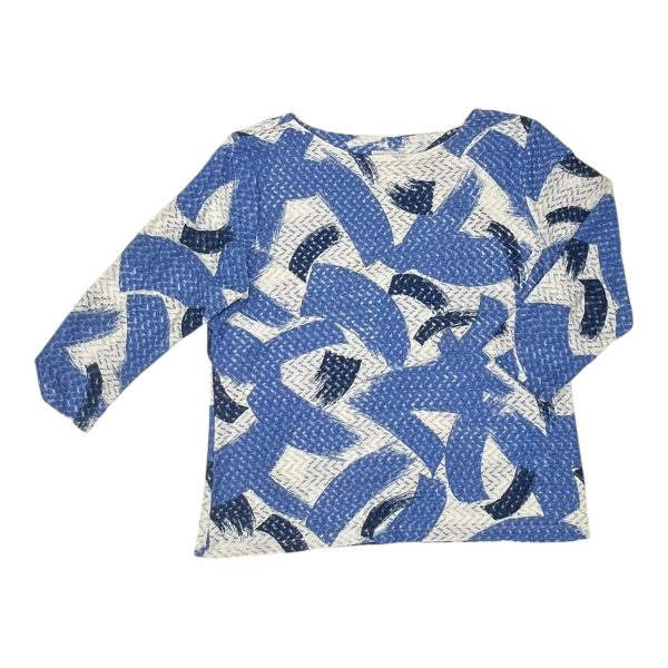 TOP 3 4 SLEEVE by RUBY RD In BLUE & WHITE, Size: L Online Hot Sale