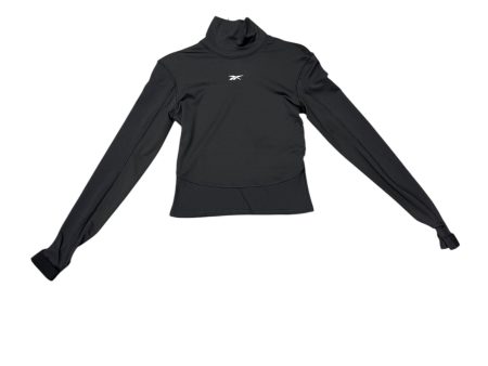 Athletic Top Long Sleeve Collar By Reebok In Black, Size: S Cheap