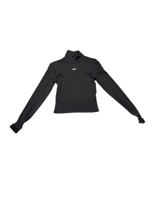 Athletic Top Long Sleeve Collar By Reebok In Black, Size: S Cheap