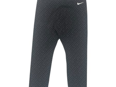 Athletic Leggings By Nike In Black & Grey, Size:M on Sale