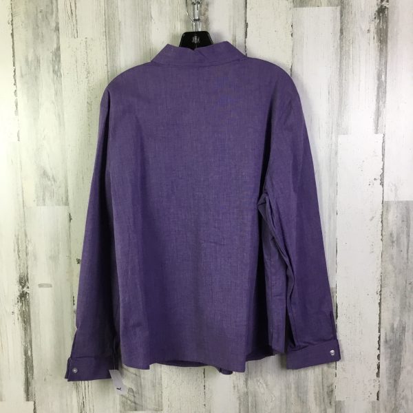 Blouse Long Sleeve By Karen Scott In Purple, Size: Xl For Discount