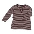 Top 3 4 Sleeve By Lands End In Striped Pattern, Size:L Supply