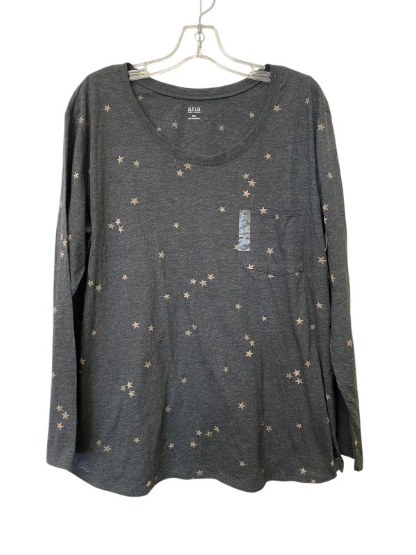 Top Long Sleeve By Ana In Grey, Size: Xxl Online Sale