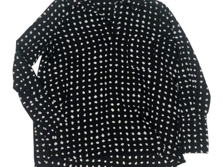 Blouse Ls By Pleione In Black & White, Size:M For Sale