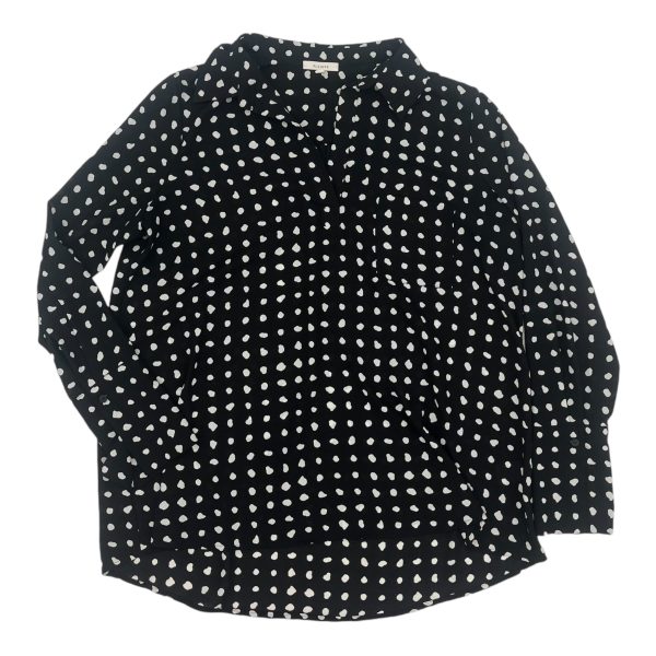 Blouse Ls By Pleione In Black & White, Size:M For Sale