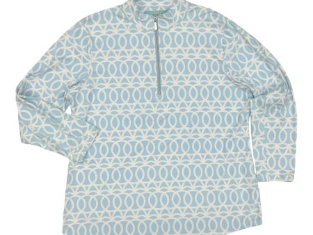 Athletic Top Ls Collar By Clothes Mentor In Blue & White, Size:L Supply