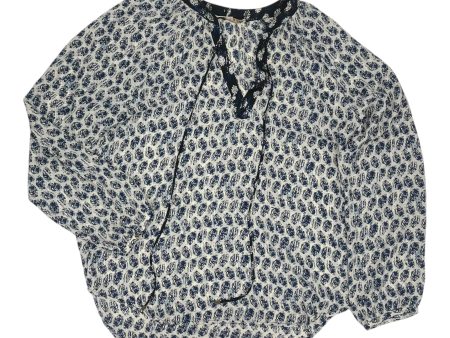 Blouse Ls By Wayf In Blue & White, Size:M For Sale