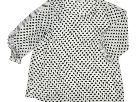 Blouse 3 4 Sleeve By Rose And Olive In Black & White, Size:1X Cheap