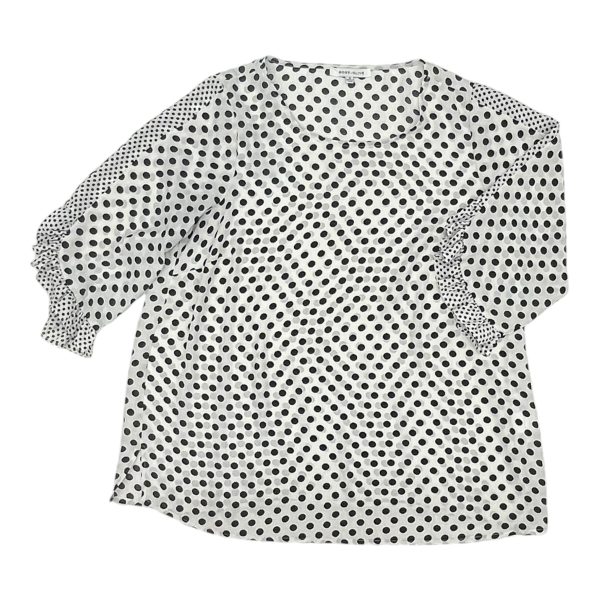 Blouse 3 4 Sleeve By Rose And Olive In Black & White, Size:1X Cheap