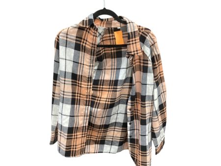 Top Long Sleeve By Clothes Mentor In Plaid Pattern, Size: M For Discount