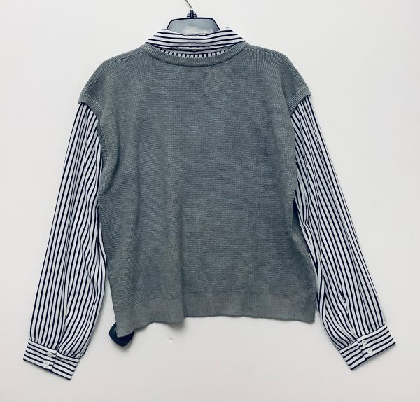 Top Long Sleeve By Adrianna Papell In Grey, Size: L on Sale