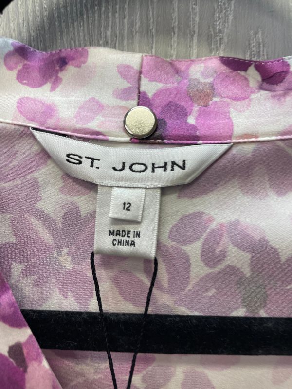 Blouse Luxury Designer By St. John In Floral Print, Size: 12 Online Sale