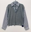 Top Long Sleeve By Adrianna Papell In Grey, Size: L on Sale