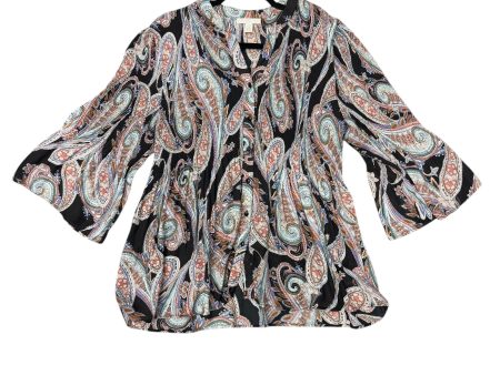 Blouse 3 4 Sleeve By Spense In Paisley Print, Size: 1x Fashion